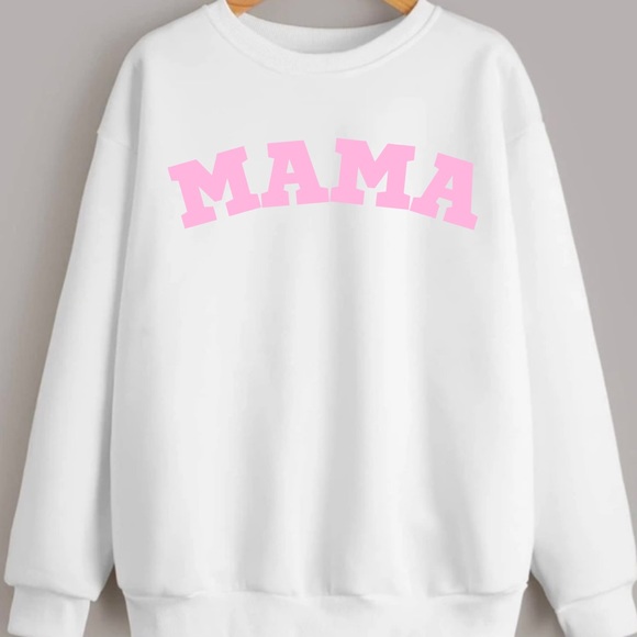 Mama Varsity Style White Pink Unisex 